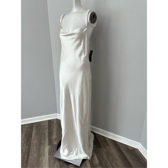 NWT Retrofete Cowl Neck Open Back Pearl Strap Electra Maxi Dress White Medium $5 - Picture 6 of 13